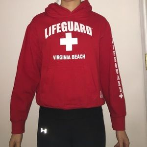 Red lifeguard hoodie